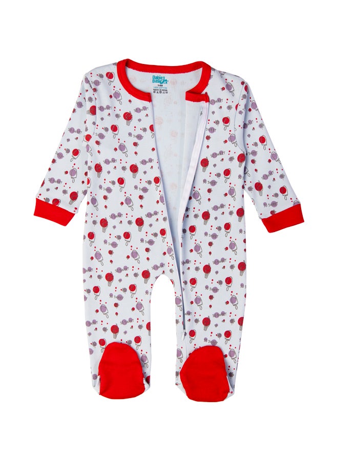 100% Cotton Printed Long Sleeves Jumpsuit/Romper/Sleepsuit For Babies