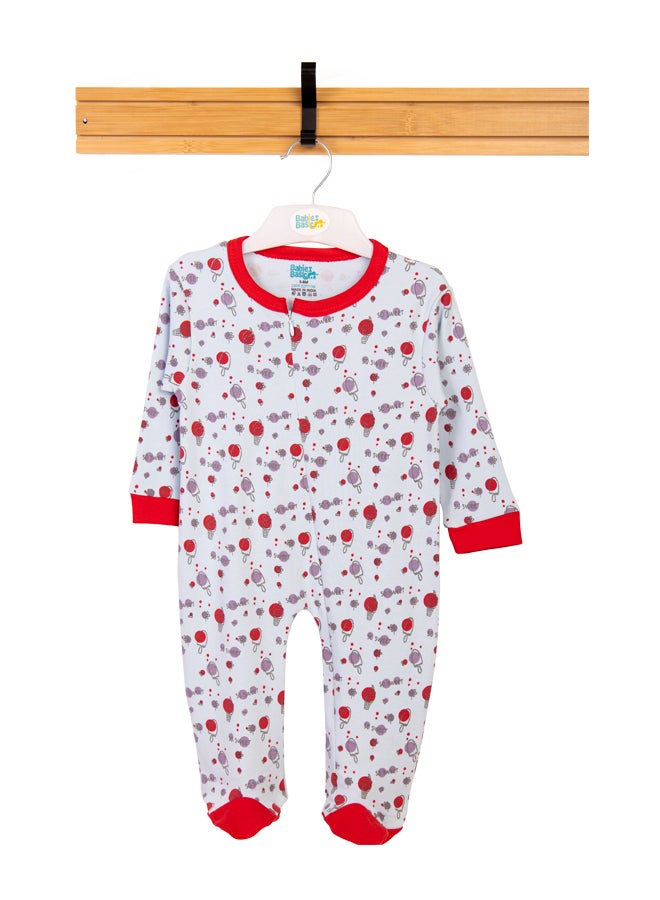 100% Cotton Printed Long Sleeves Jumpsuit/Romper/Sleepsuit For Babies