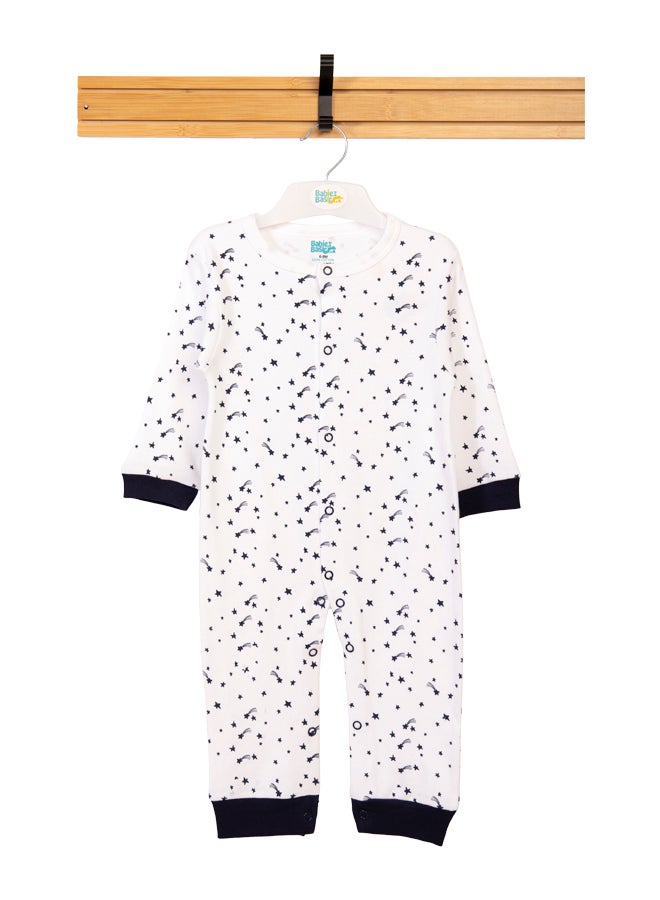 100% Cotton Printed Long Sleeves Jumpsuit/Romper/Sleepsuit For Babies