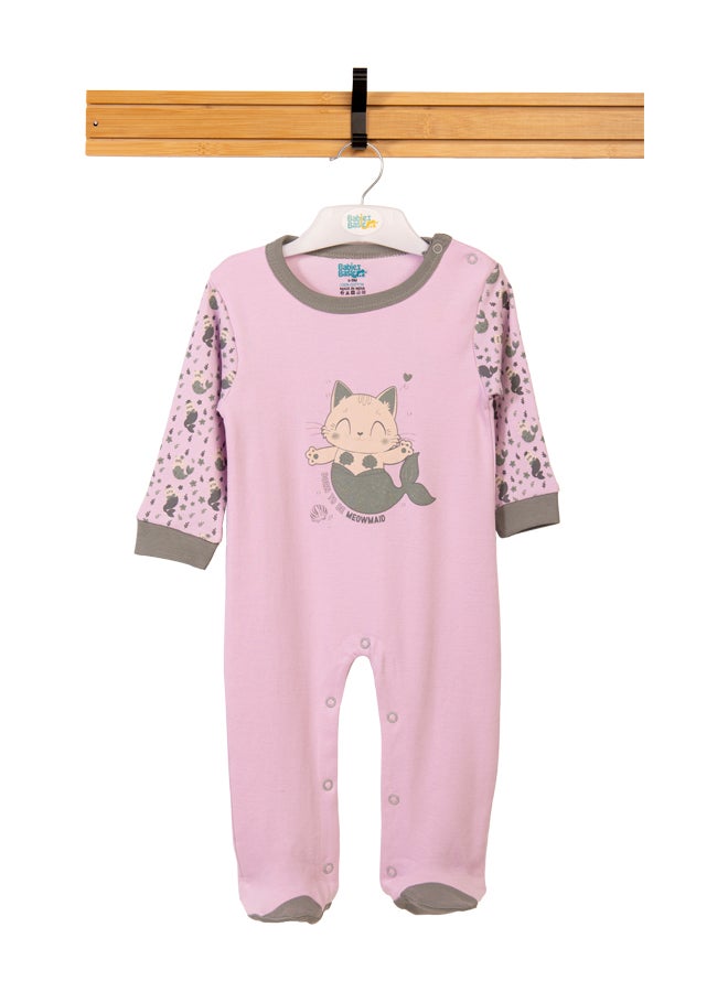 100% Cotton Printed Long Sleeves Jumpsuit/Romper/Sleepsuit For Babies