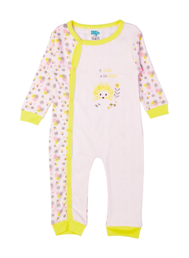 100% Cotton Printed Long Sleeves Jumpsuit/Romper/Sleepsuit For Babies