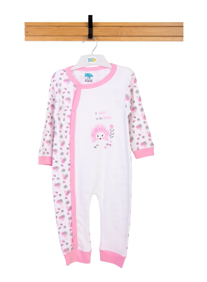 100% Cotton Printed Long Sleeves Jumpsuit/Romper/Sleepsuit For Babies