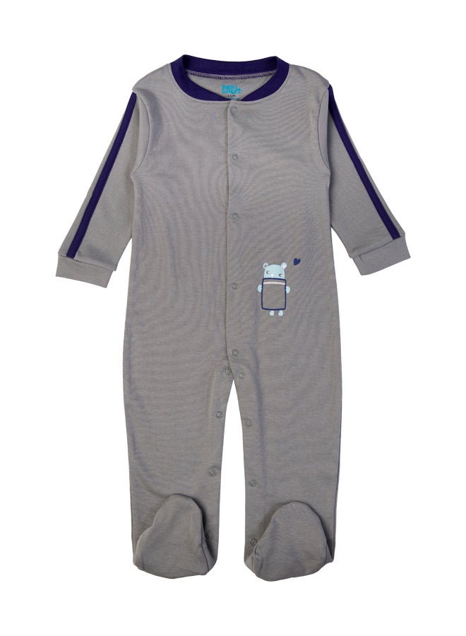 100% Cotton Printed Long Sleeves Jumpsuit/Romper/Sleepsuit For Babies