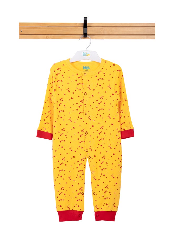 100% Cotton Printed Long Sleeves Jumpsuit/Romper/Sleepsuit For Babies