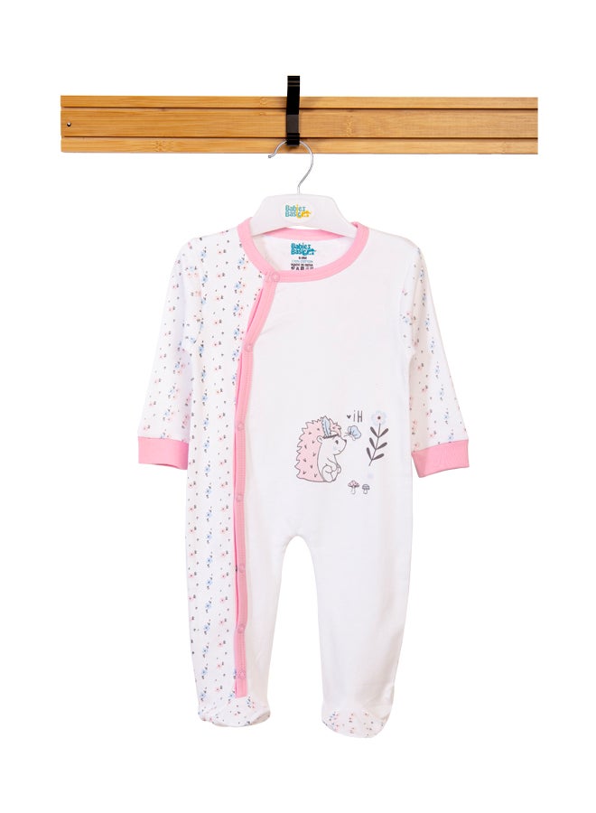 100% Cotton Printed Long Sleeves Jumpsuit/Romper/Sleepsuit For Babies