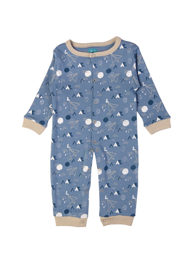 100% Cotton Printed Long Sleeves Jumpsuit/Romper/Sleepsuit For Babies