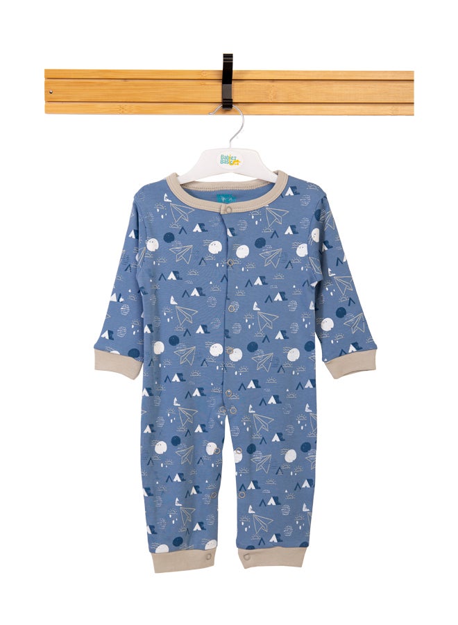 100% Cotton Printed Long Sleeves Jumpsuit/Romper/Sleepsuit For Babies