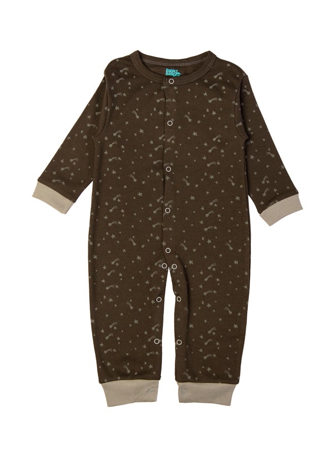 100% Cotton Printed Long Sleeves Jumpsuit/Romper/Sleepsuit For Babies