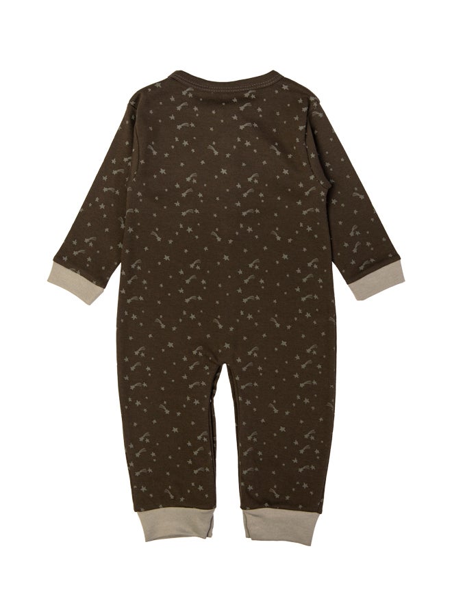 100% Cotton Printed Long Sleeves Jumpsuit/Romper/Sleepsuit For Babies