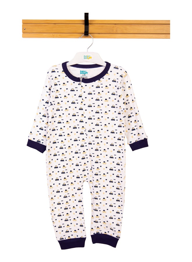 100% Cotton Printed Long Sleeves Jumpsuit/Romper/Sleepsuit For Babies