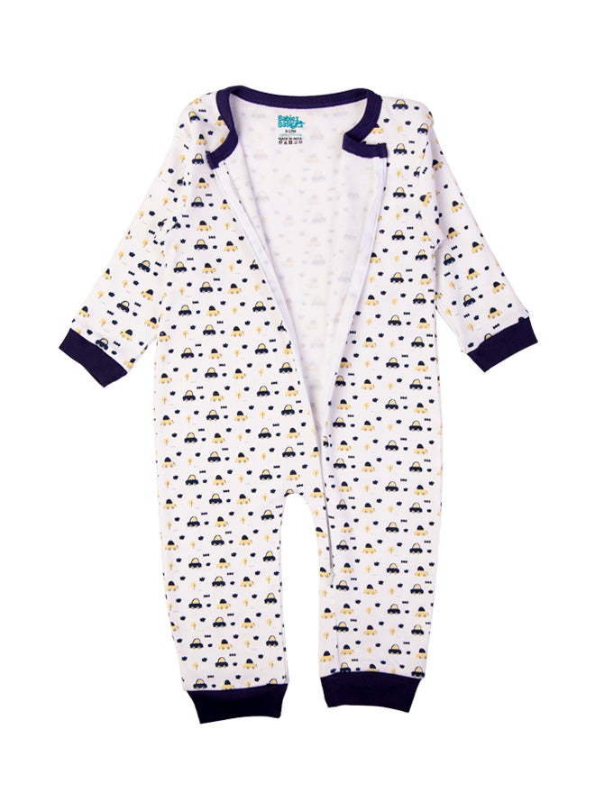 100% Cotton Printed Long Sleeves Jumpsuit/Romper/Sleepsuit For Babies