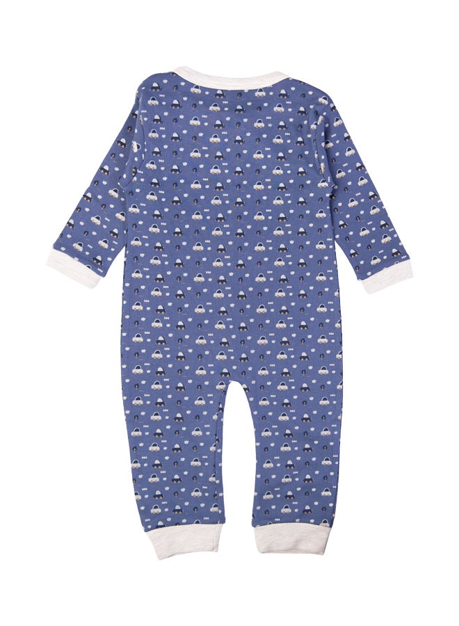 100% Cotton Printed Long Sleeves Jumpsuit/Romper/Sleepsuit For Babies