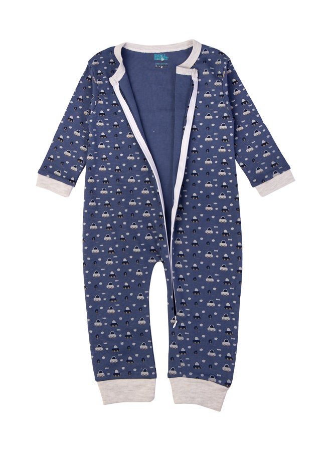 100% Cotton Printed Long Sleeves Jumpsuit/Romper/Sleepsuit For Babies