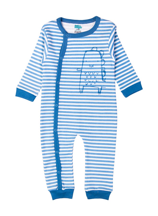 100% Cotton Printed Long Sleeves Jumpsuit/Romper/Sleepsuit For Babies