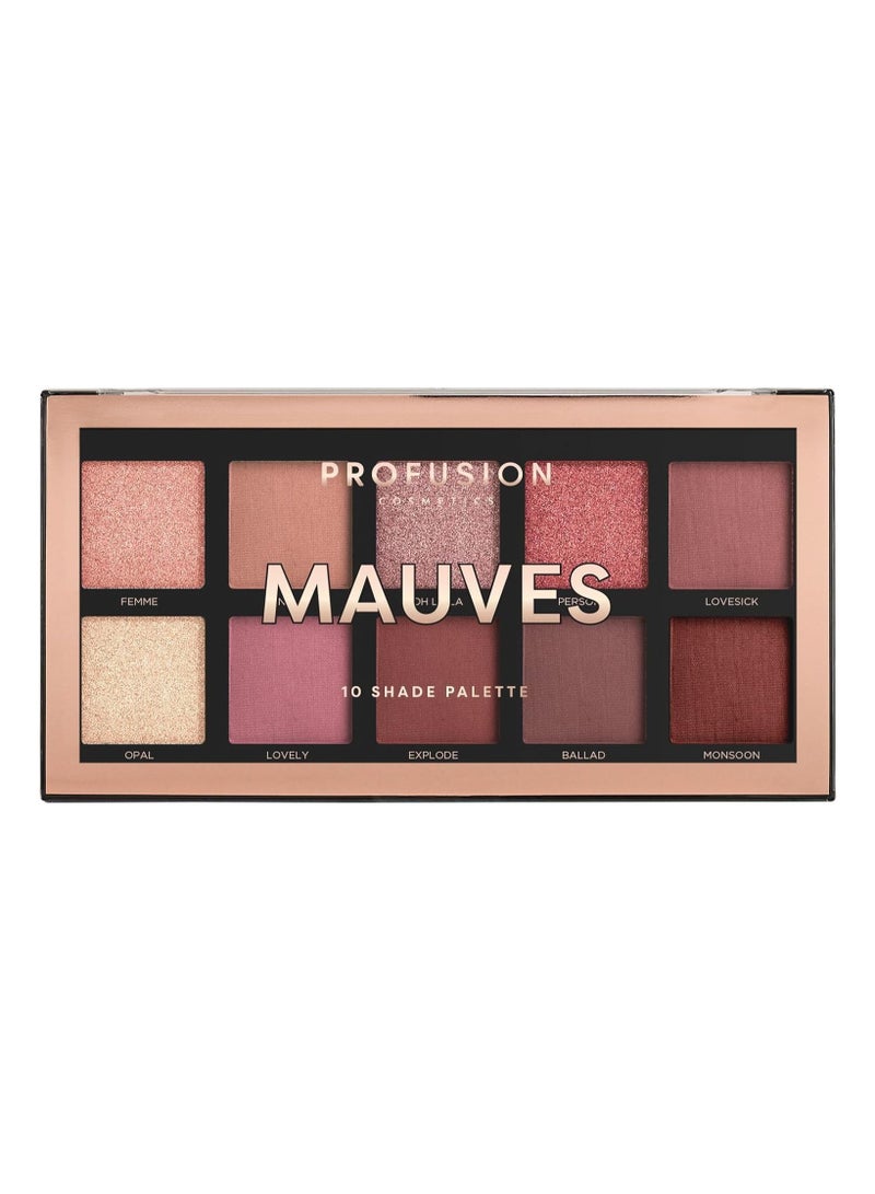 Cosmetics Mauves 10 Shade Eyeshadow Palette blendable multi finish neutrals and dusty rose to plummy hues