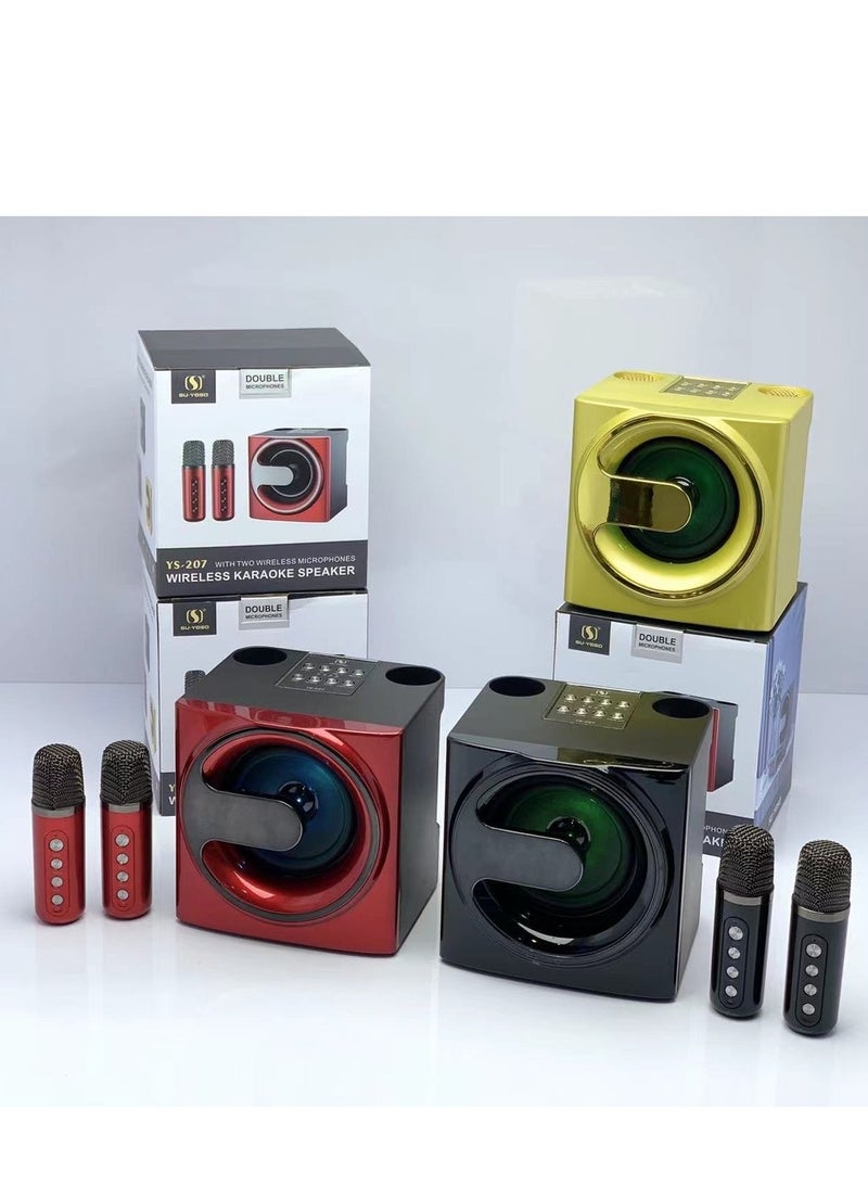 Wireless Bluetooth Speaker Home KTV Equipment Car Portable Mini Audio Microphone Outdoor Indoor Dual Microphone YS-207