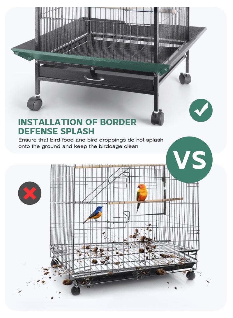 Large Metal Bird Flight Cage, Spacious Parrot Cage with Removable Tray - Multifunctional Aviary with wheels for Convenient Bird Care & Breeding