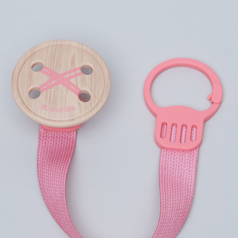 Soother Clip With Ribbon Button