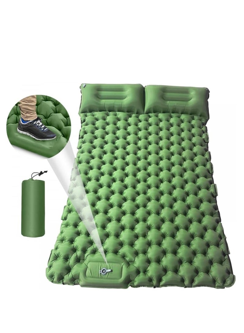 1 Green Sleeping Pad with 1 Moisture-Proof Mat