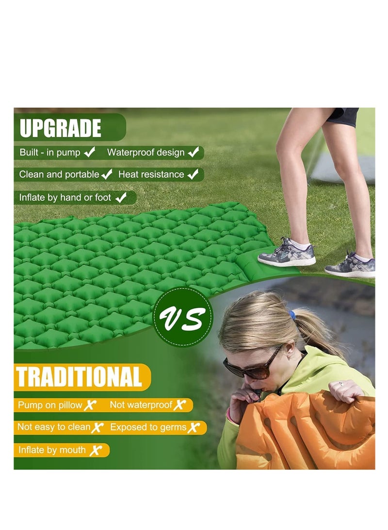 1 Green Sleeping Pad with 1 Moisture-Proof Mat