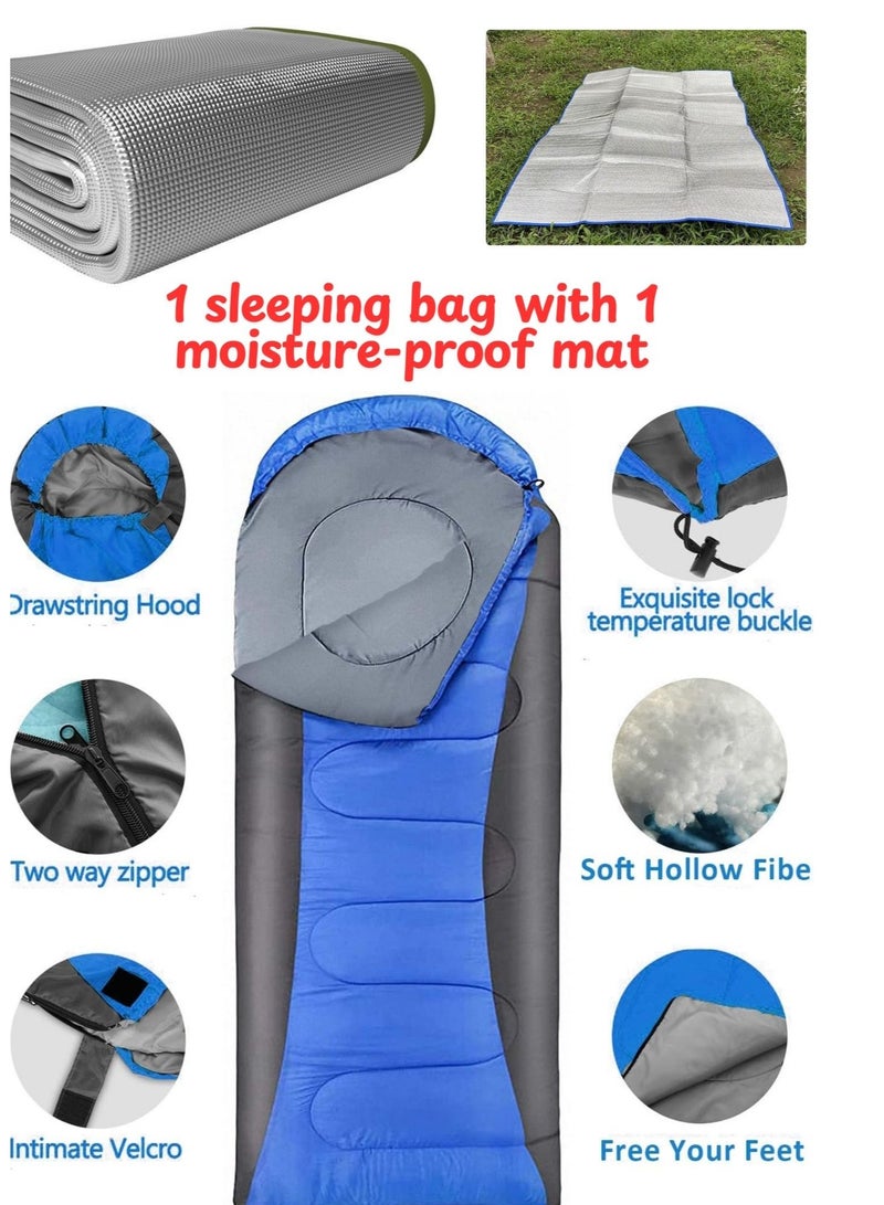 1 Blue Sleeping Pad and 1 Moisture-Proof Mat