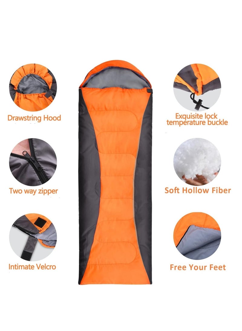 1 Orange Sleeping Bag with 1 Moisture-Proof Mat