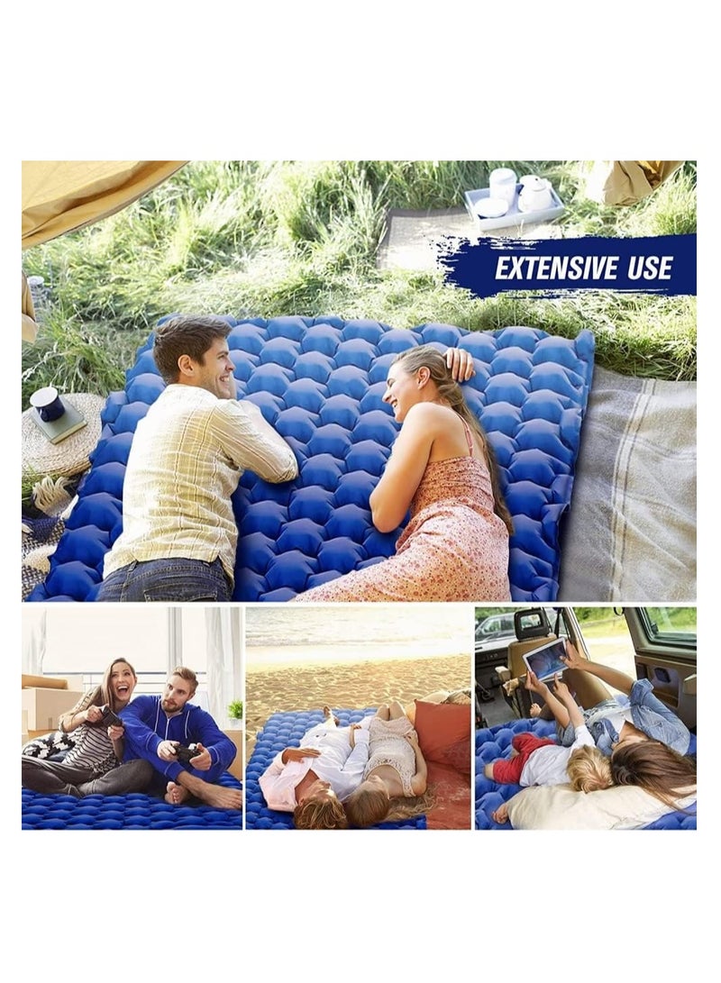 1 Blue Sleeping Pad with 1 Moisture-Proof Mat