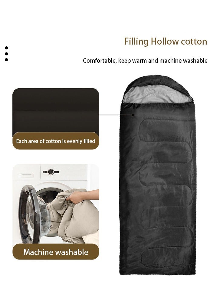 Adult Camping Sleeping Bag 180cm Winter Cold Weather Children's Sleeping Bag Camping Hiking Outdoor Travel Lightweight Waterproof Splicing Grey