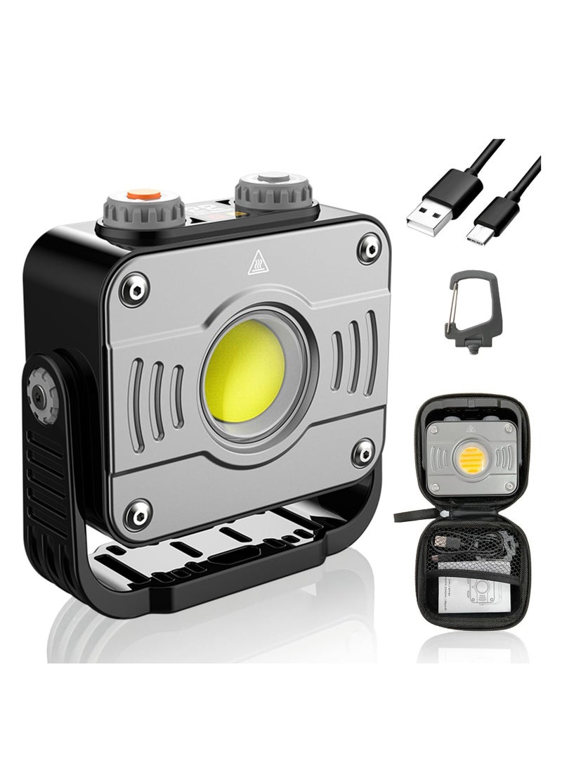 LED Work Light 10000mAh, Rechargeable Magnetic Work Light 1500LM with 360° Rotate Carry Bag, IP66 Waterproof Portable LED Worklight with Stepless Dimming, 5 Modes, For Car Repairing, Camping