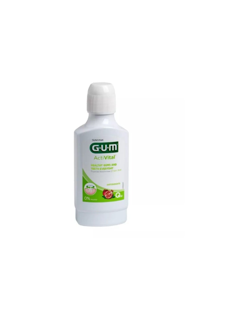 G.U.M ActiVital Antioxidant Fluoride Mouthrinse for Healthy Gums & Teeth Everyday-Fresh Mint 300ml