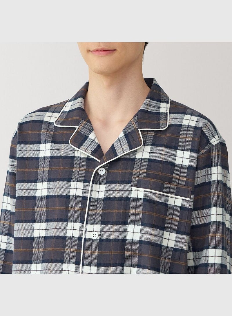 Side Seamless Flannel Long Sleeve Pajamas