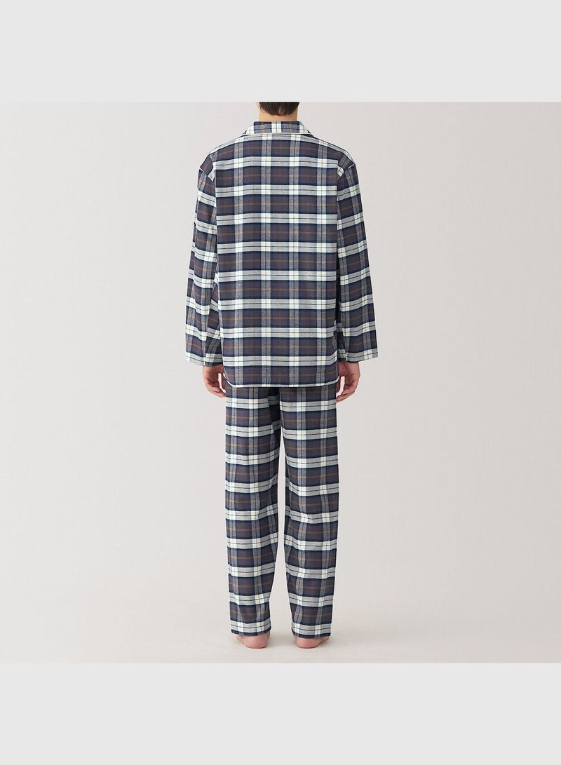 Side Seamless Flannel Long Sleeve Pajamas