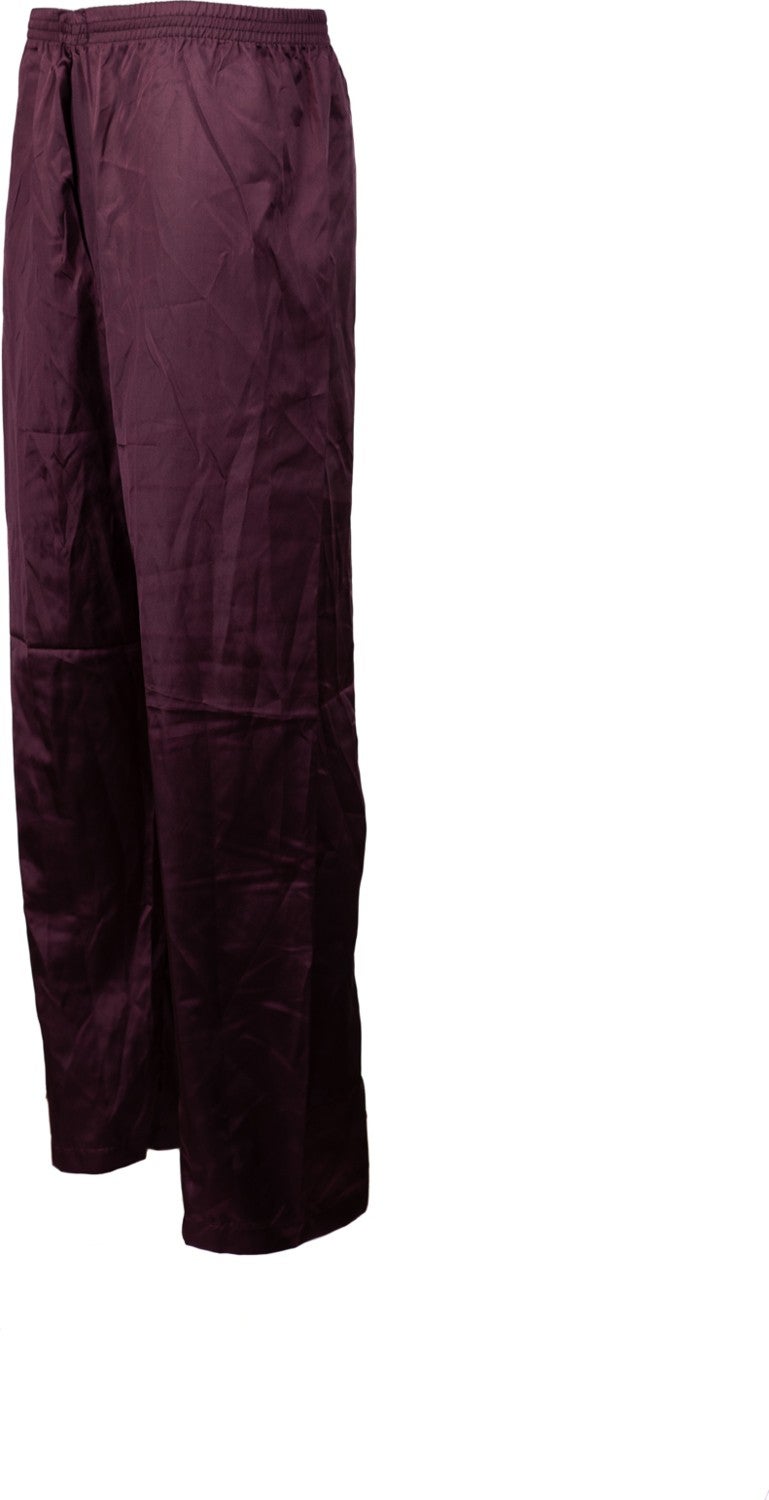 Men's Satin Fabric Pajama Pants Solid Color Elastic Waist No Pocket Wide Leg Relaxed Cut