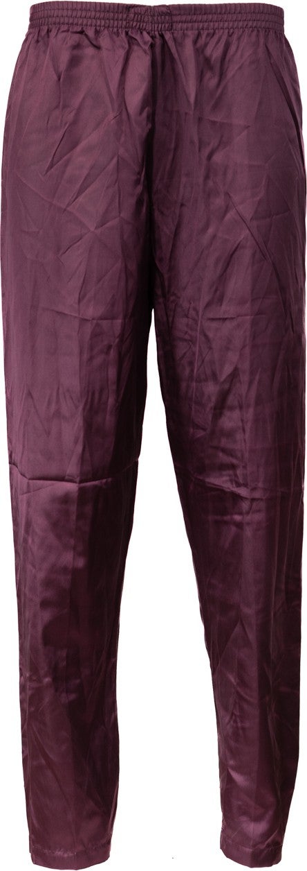 Men's Satin Fabric Pajama Pants Solid Color Elastic Waist No Pocket Wide Leg Relaxed Cut