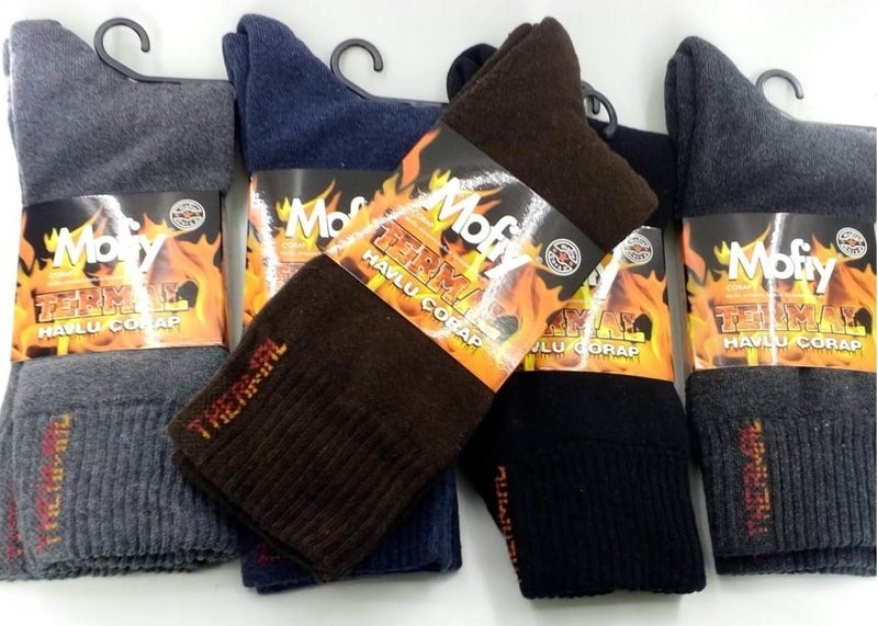 Men's Thermal Terry Socks 12 PCS-6531