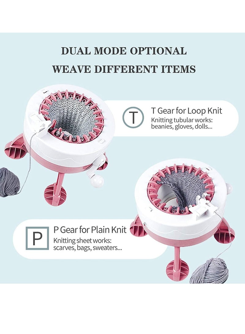 Knitting Machine 22 Needles with Needle Arrangement Device Smart Weaving Loom Knitting with Row Counter Double Knitting Machine Kit for Adults or Children