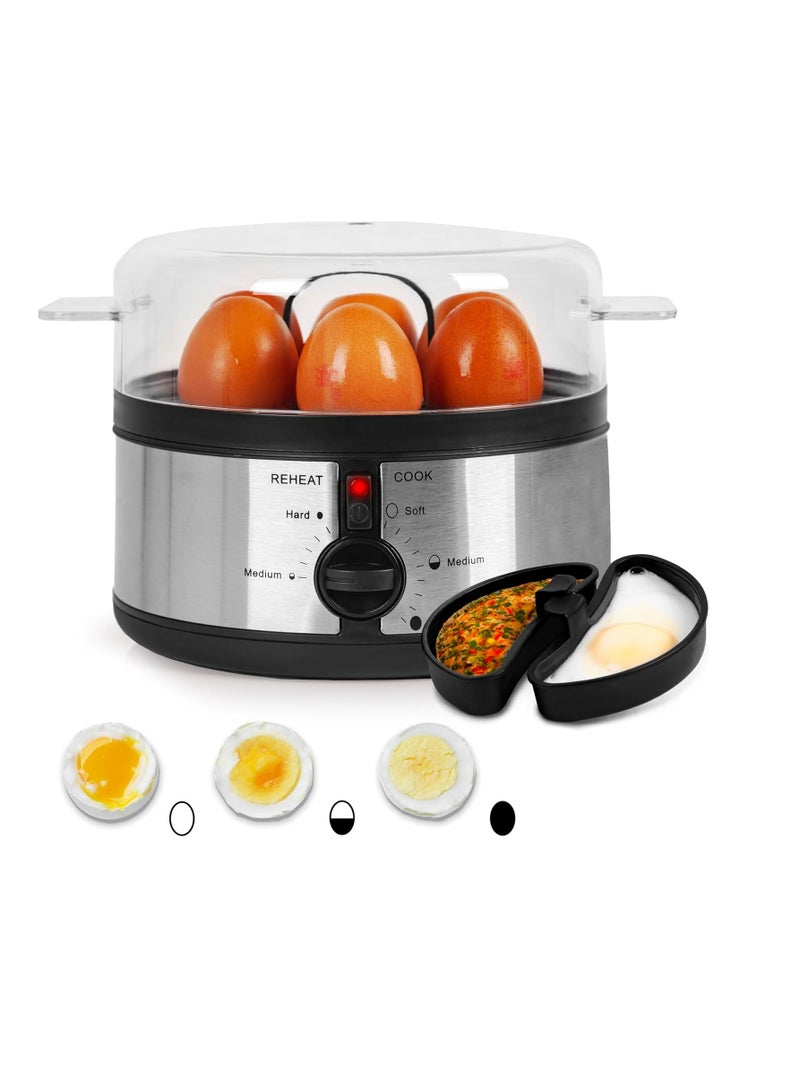 EB35 BK Electric Egg Cooker | 350W | Up to 7 Eggs | Omelette & Poached Egg Trays