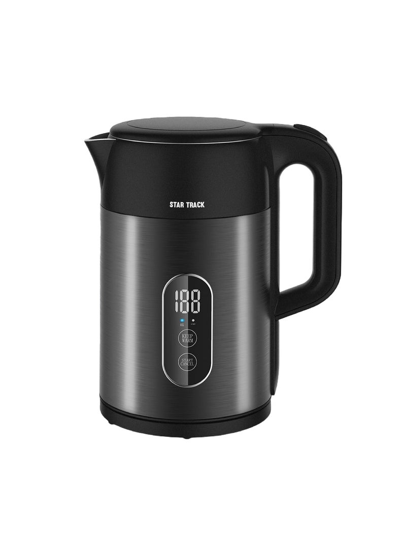 STAR TRACK 1.5L Electric Kettle ST-15TMD-KS2200, 2200W, Instant Heating, Temperature Selection, Boil-Dry Protection, and SS Lid Cover