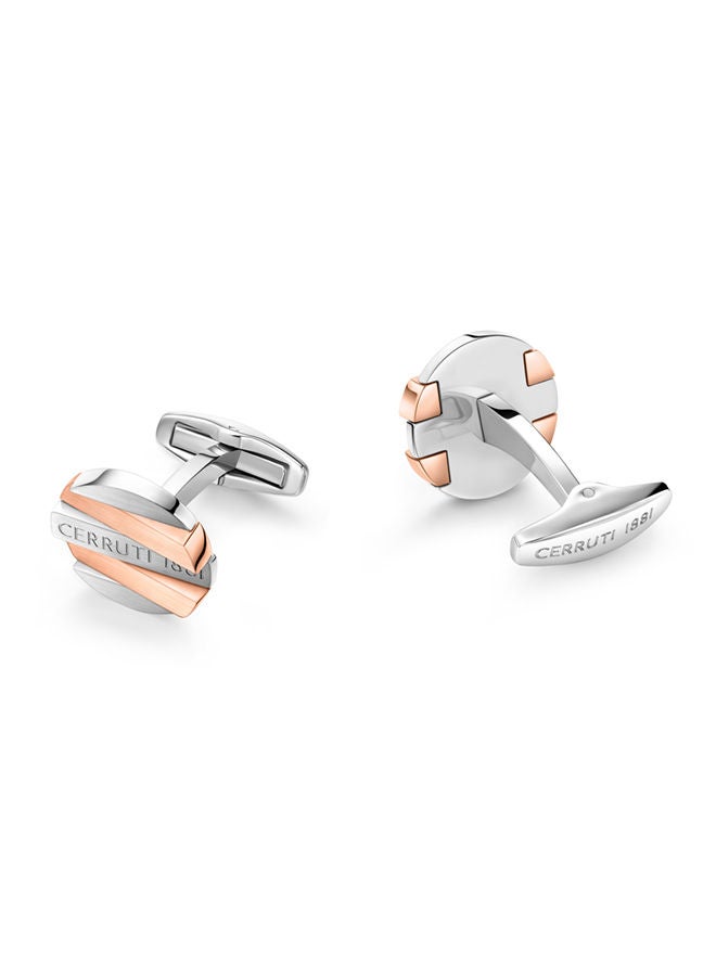 Cerruti 1881 Cufflinks for Men in Silver and Rose Gold