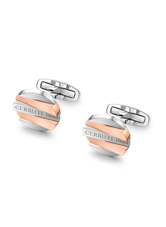 Cerruti 1881 Cufflinks for Men in Silver and Rose Gold