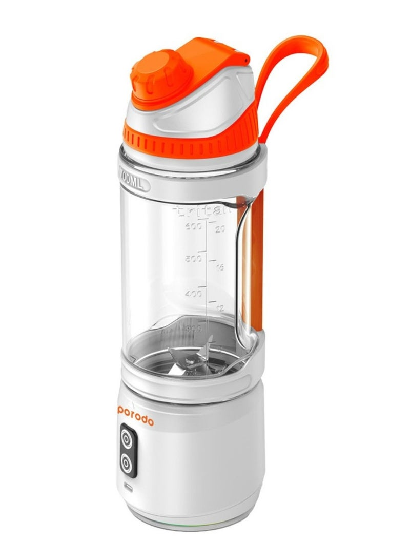 240W 6 Blade Portable Blender 700ml with Functional Design, Powerful Motor Ice Crusher, Blending Time 30 Seconds/Cycle, Innovative Rotation Technology - White