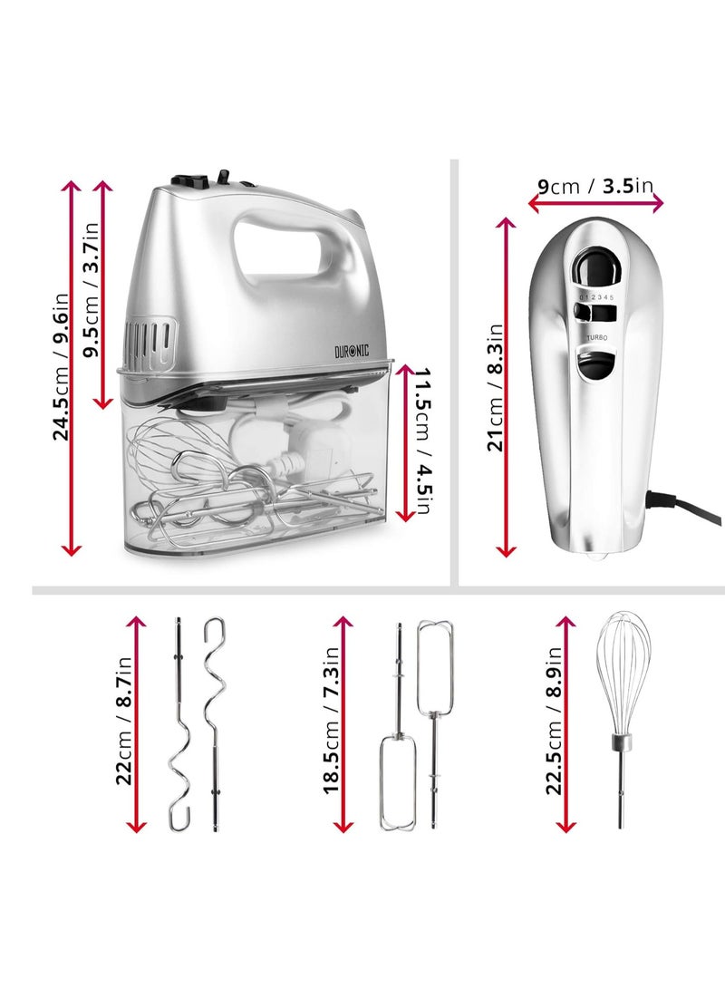 HM4/SR Electric Hand Mixer 400W | 5-Speed Electric Whisk | Accessories Included