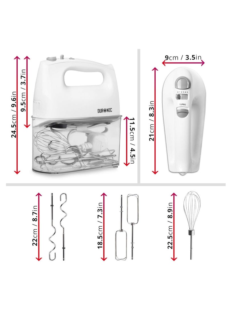 HM4 WE Electric Mixer | 400W | 5 Speeds & Turbo Function | Lightweight