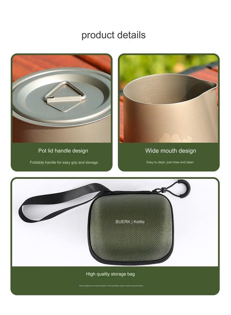 Titanium alloy portable travel tea set teapot double-layer tea cup outdoor camping tea set