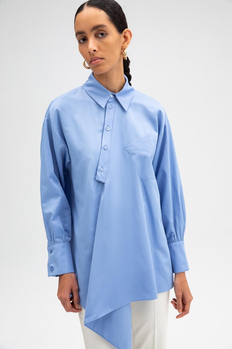 Touche Asymmetrical Poplin Tunic