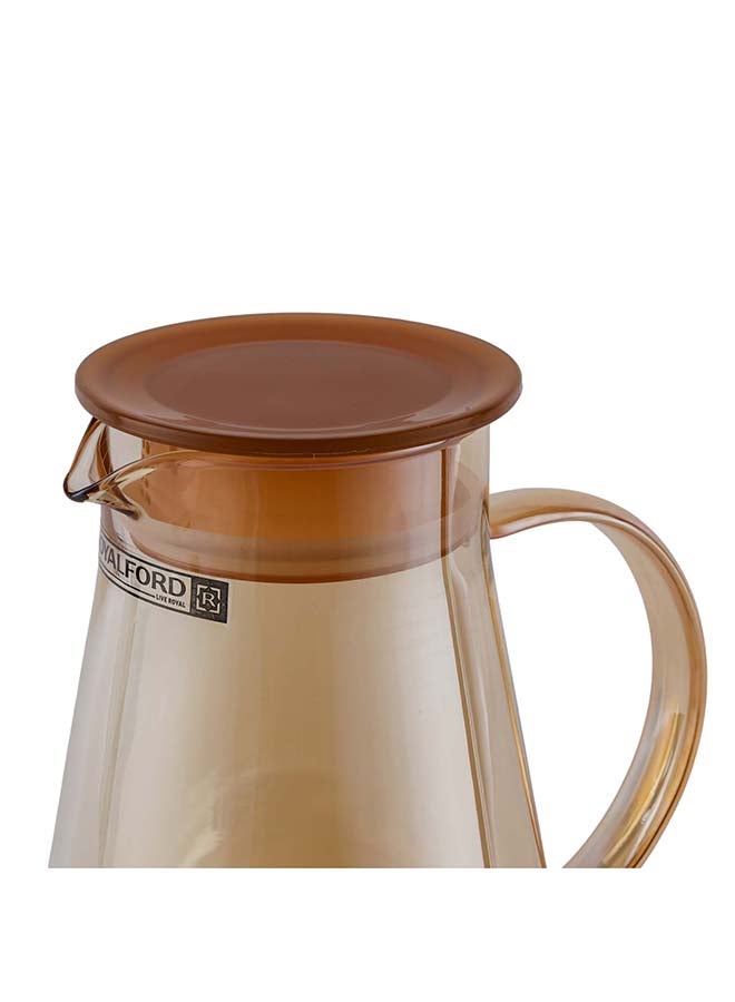 Royalford 5-Piece Water Jug and Cup Set- RF12209/ Includes 1800 ml Carafe and 4 260 ml Glasses/ with Lid, Pouring Spout, for Iced Tea, Juice, Milk, Coffee, Lemonade, Hot and Cold Multicolor