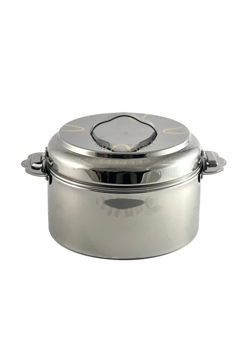 Sigma Hotpot 3500ml Capacity - Unique Locking Lid - High Quality Stainless Steel - Gold Etching & Silver