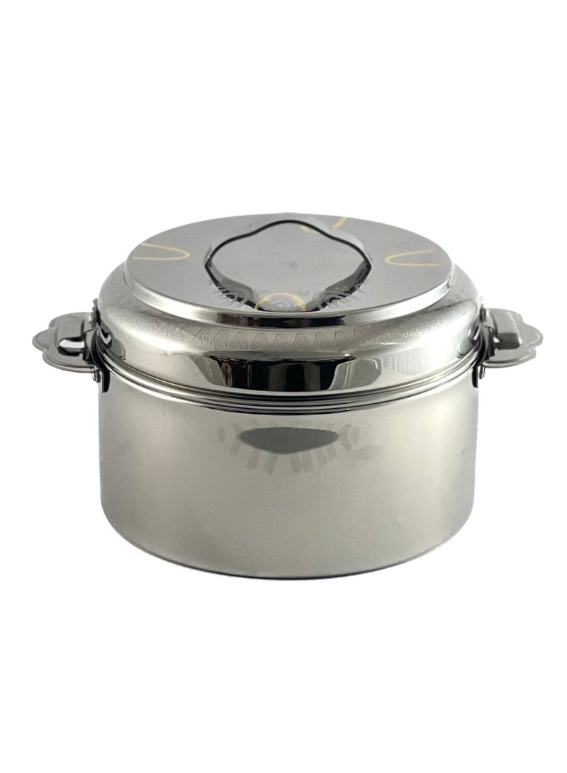 Sigma Hotpot 5000ml Capacity - Unique Locking Lid - High Quality Stainless Steel - Gold Etching & Silver