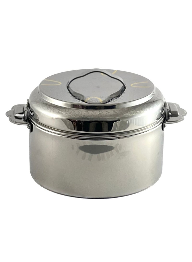 Sigma Hotpot 7500ml Capacity - Unique Locking Lid - High Quality Stainless Steel - Gold Etching & Silver