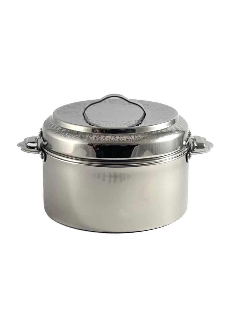 Sigma Hotpot 5000ml Capacity - Unique Locking Lid - High Quality Stainless Steel - Silver Etching